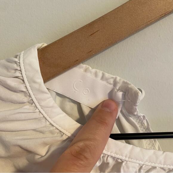 Co Essentials White Cotton Long Sleeve Drapey Top Blouse Small - Picture 9 of 10